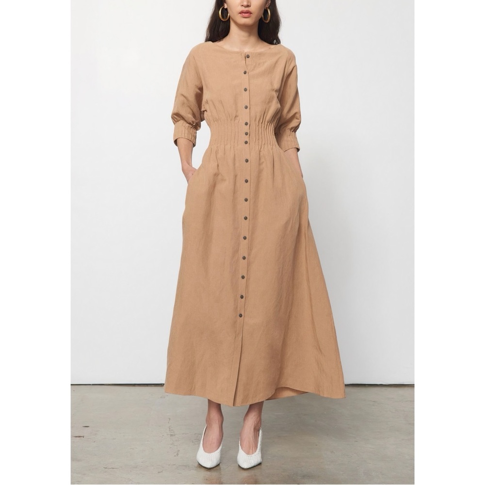 Mara Hoffman Maxi Linen-Blend Amia Long-Sleeve Dress